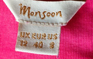 Top tirantes Monsoon fucsia algodón Talla L