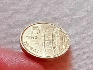 Moneda 5 PTAS Murcia