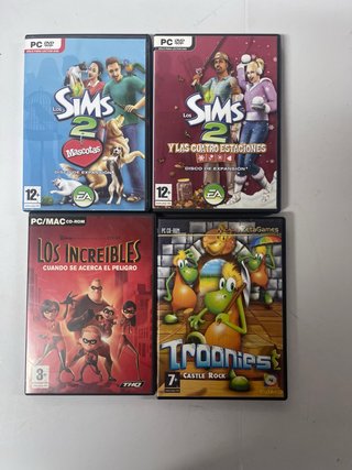 Lote 4 Juegos PC: Los Sims 2, Incredibles, Troonie