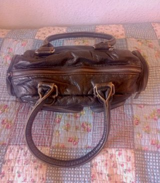 Bolso multibolsillos vintage dorado marrón