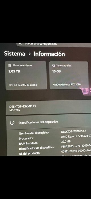 RTX 3080 Tarjeta Gráfica