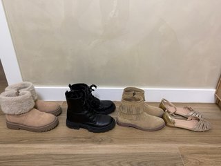 Lote botines niña beige y negros, talla 35/36