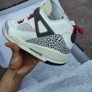 Jordan Spizike Low Zapatillas Blancas Rojas