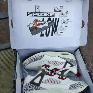 Jordan Spizike Low Zapatillas Blancas Rojas