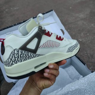 Jordan Spizike Low Zapatillas Blancas Rojas