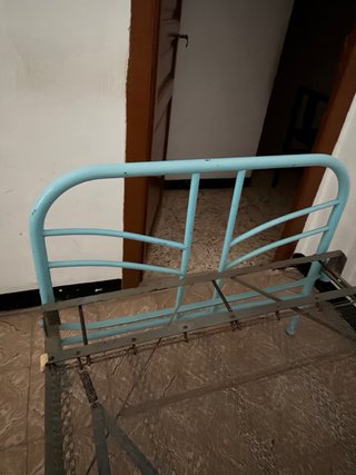 Pack cama individual y mesita vintage azul