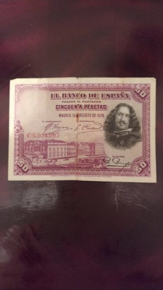 Lote 6 Billetes El Banco de España 100 y 50 Peseta