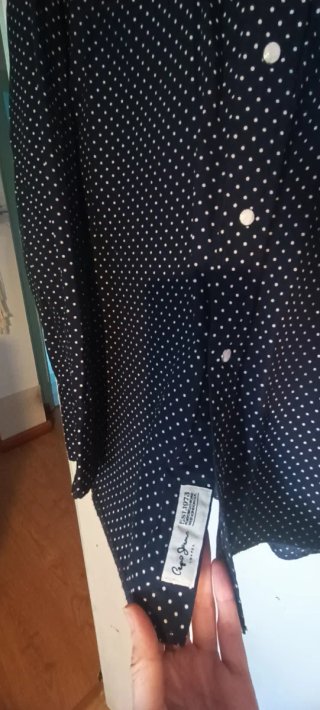 Camisa Pepe Jeans Negra Lunares Blancos