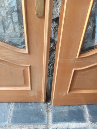 2 Puertas Roble Macizas con Cristales
