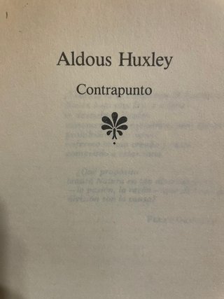 Contrapunto - Aldous Huxley (1ª Ed 1984)
