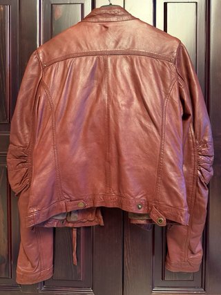 Chaqueta Biker Piel Roja Jafriss.80