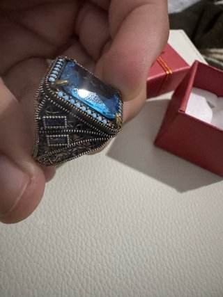 Anillo Plata 925 Gran Piedra Azul Nuevo