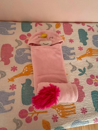 Manta unicornio infantil rosa