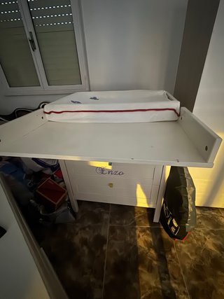 Cómoda cambiador bebé blanca