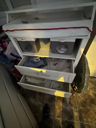 Cómoda cambiador bebé blanca
