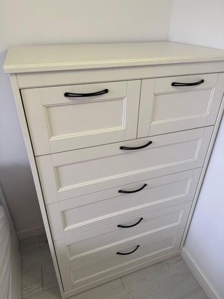 Cómoda blanca 6 cajones madera