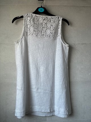 Camiseta Massimo Dutti encaje blanco