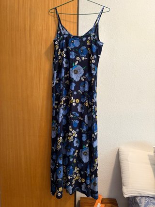 Vestido largo estampado floral azul