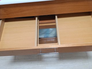Mueble de baño madera y cristal