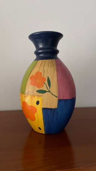Jarrón de cerámica multicolor
