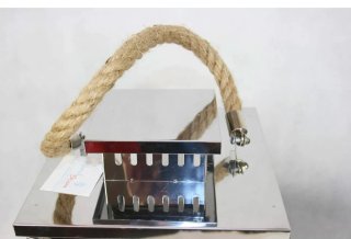 Farol de acero inoxidable con cuerda