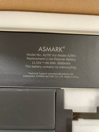 Batería ASMARK para MacBook Air A2941 (M2, 20