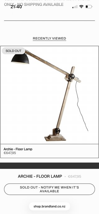 Lámpara de pie industrial madera y metal