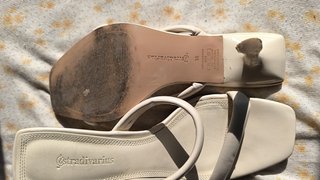 Sandalias Stradivarius Tiras Tacon Beige Talla 38