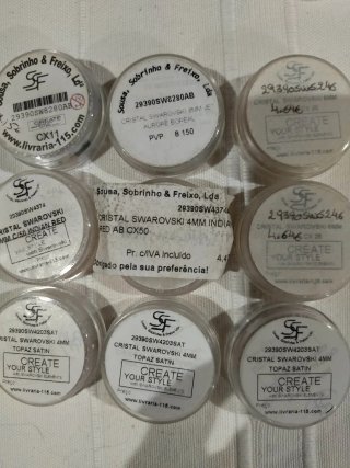 30 Caixas Cristais Swarovski