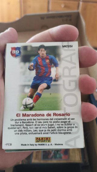 Cromo Messi Champions Autografiado