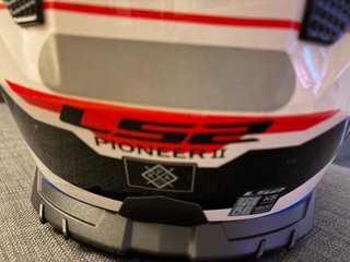 Casco Moto Blanco Rojo Azul lS2 pioneer II tallaxs