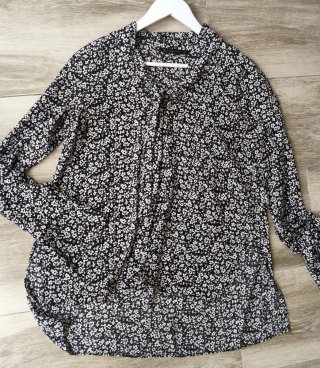 Blusa Zara Estampada Flores Manga Larga