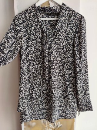 Blusa Zara Estampada Flores Manga Larga