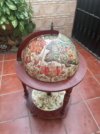Botellero Globo Terráqueo Madera