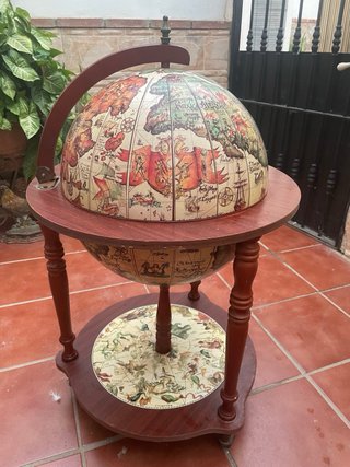 Botellero Globo Terráqueo Madera