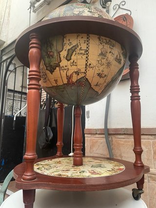 Botellero Globo Terráqueo Madera
