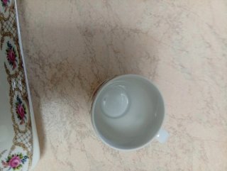Set tazzina porcellana decoro floreale, una sola