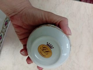 Set tazzina porcellana decoro floreale, una sola