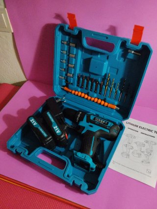 Taladro Atornillador Percutor 21V + Baterías