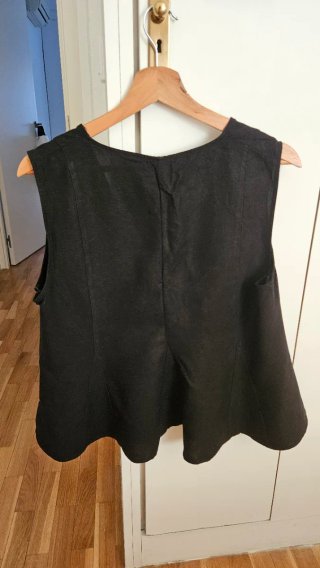 Blusa Mango Lyocell Peplum Negra