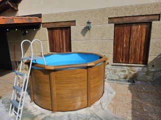 Piscina desmontable madera y plástico
