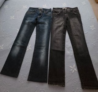 Lote 7 Pantalones Vaqueros Grises, azules y negros