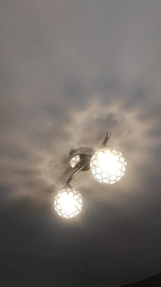 Lámpara de techo con esferas de cristal