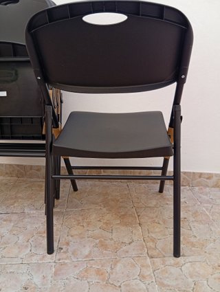 Juego de 4 Sillas Plegables Negras