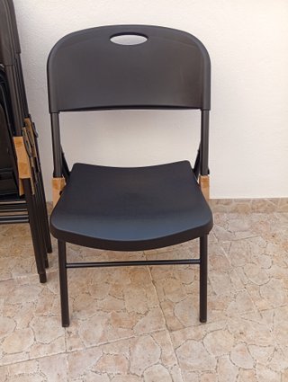 Juego de 4 Sillas Plegables Negras