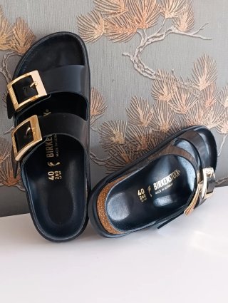 Sandalias Birkenstock Negras Piel Talla 40