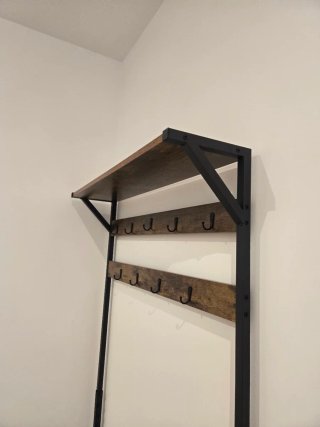 Perchero recibidor madera y metal