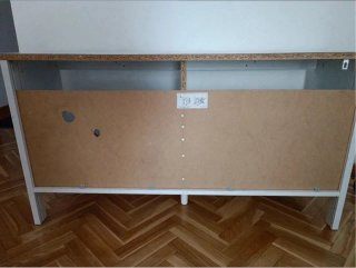 Mueble TV blanco IKEA con baldas
