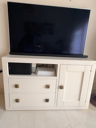 Conjunto muebles de salón Madera Maciza. Blanco
