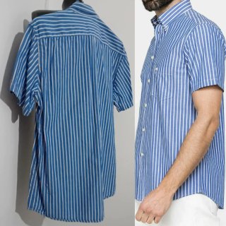 Camicia Carrera L Maniche Corte Righe Blu/Bianco